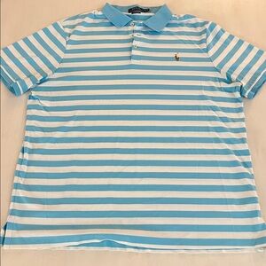 Ralph Lauren Light Blue and White Striped Polo